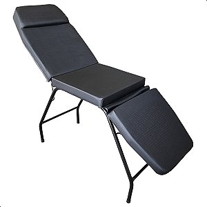 Maca 3 Posições Reclinável Estética Massagem Tattoo Depilação Tecido Facto Estrutura Preta