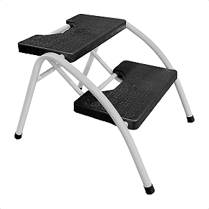 Escadinha 2 Degraus para Maca – Estrutura em Aço, Degraus Antiderrapantes, Suporta 120kg