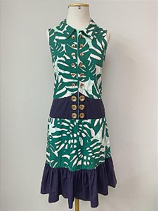 VESTIDO ISABELA CAPETO VERDE,AZUL,BRANCO 42