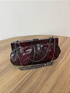 CLUTCH LE LIS BLANC PYTHON VERMELHA/PRETA