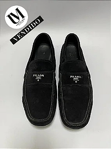 Mocassim Prada veludo preto 44 Br
