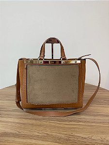 Bolsa Schutz em couro marrom