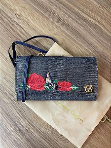 Clutch Carmen Steffens Denim Bordada
