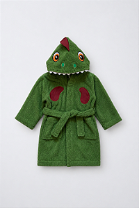 Roupão de Banho Infantil Dinossauro Dino Saulo