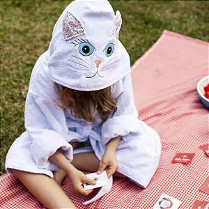 Roupão de Banho Infantil Gata Nina
