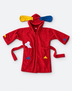 Roupão de Banho Infantil Cachorro Vermelho