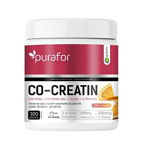 Creatina com Coenzima Q10 + Vitaminas – CO Creatin Purafor 300g Sabor Laranja
