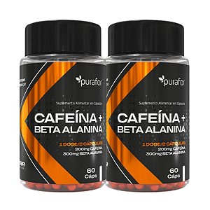 Kit 2x Cafeína + Beta Alanina Purafor - 60 Caps Xtra Nutrition