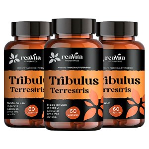 Kit 3x Tribulus Terrestris 1000mg Reavita 60 Cápsulas 40% Saponinas