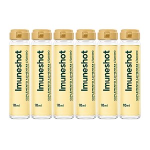 6x Imuneshot Ekobé Suplemento Imunidade Líquido Vitamina C B12 Zinco Sabor Maçã Verde Flaconetes Prático