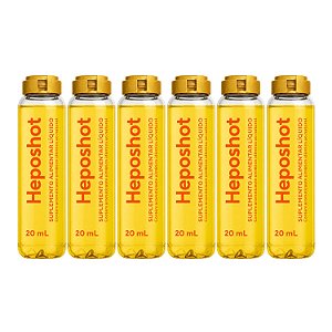 6x Heposhot Ekobé Glutamina + Vitaminas A, B2, B12 e Colina | Suplemento Alimentar Líquido | Sabor Abacaxi