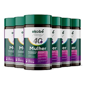 Kit 6x Multivitamínico Mulher 40+ Ekobé 30 Cápsulas Vitaminas e Minerais