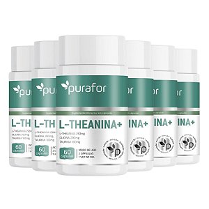 Kit 6x L-Teanina 250mg + Glicina e Taurina Purafor 60 Cápsulas