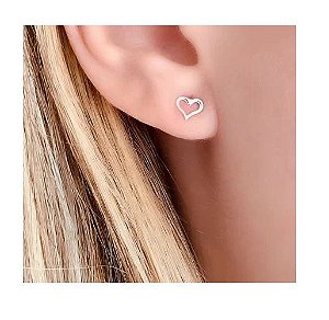 Piercing Tragus Flat Aço Inox coração antialérgico fashion