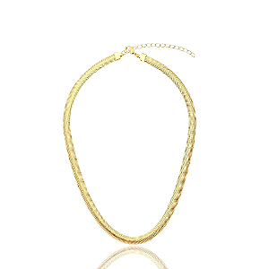 Colar Corrente Lacraia 45cm - Banho de Ouro