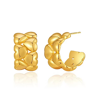 Brinco Bella - Banho de Ouro 18k