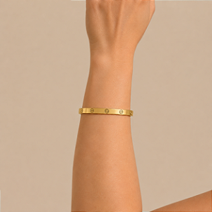 Bracelete Liso Parafusos - Banho de Ouro