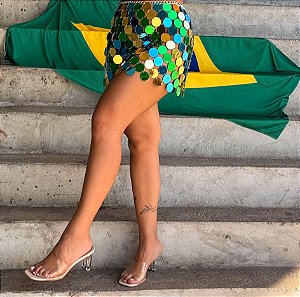 - Saia brilho Brasil espelhada