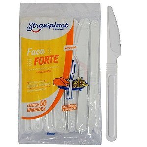 FACA FORTE BRANCA STRAWPLAST 50 UNIDADES