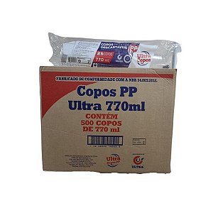 COPO PP LISO 770 ML ULTRA CX20X25 UND