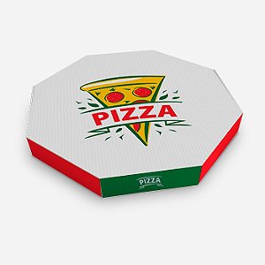 Caixa Pizza Fundo Oitavada Padrão Branca 25 cm - 25 und