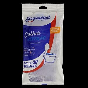 COLHER REFEIÇÃO CRISTAL STRAWPLAST C/50 UND
