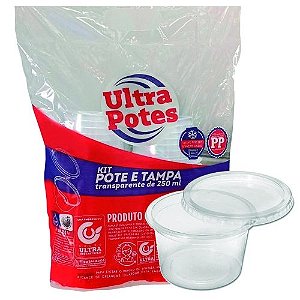 KIT POTE PP 250ML REDONDO 20X25 UND ULTRA