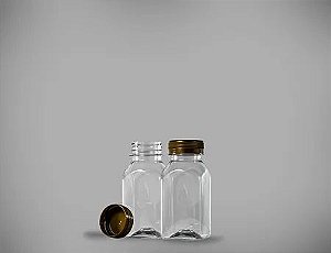 GARRAFA PET CRISTAL QUADRADA 200ML COM 100 UND