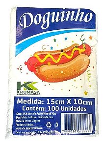SACO PLÁSTICO DOGUINHO 15x10 CM  - 100 UND- KROMASSA