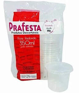 POTE REDONDO C/TAMPA 350 ML PRAFESTA CX 18x24 UND