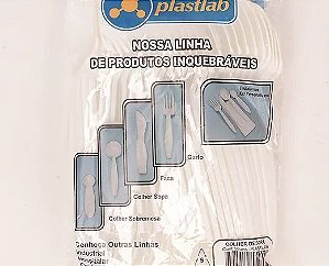 COLHER INQUEBRÁVEL BRANCO C/50 UND PLASTLAB