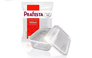 POTE RETANGULAR COM TAMPA 150ML PRAFESTA CX 15X20 UND