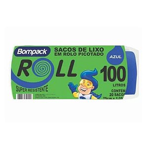 SACO DE LIXO BOMPACK 100LT ROLL AZUL C/20