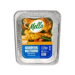 ASSADEIRA RETANGULAR MELLO 3 LITROS CX C/20 UND
