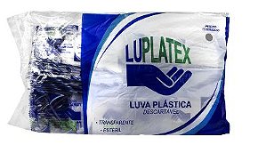 Luva Plástica Estéril - Luplatex - Pacote c/ 100 unid.