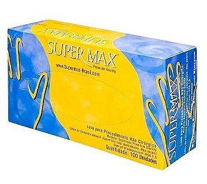 Luva procedimento látex - Supermax - Cx c/ 50 pares.