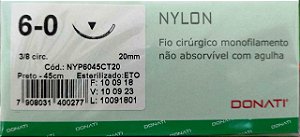 Fio Nylon 1 com agulha 3cm - Donati - Caixa c/ 24 unid.