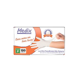 Luva descartável látex - Medix- Caixa c/ 50 pares