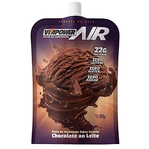 Pasta de Amendoim Sorvete Chocolate ao Leite Sache 80g - VitaPower