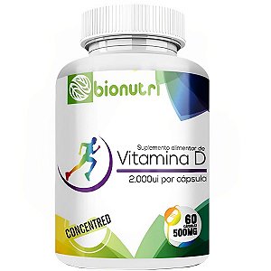 Vitamina D 2000UI 120 Cápsulas 500 Mg - Bionutri