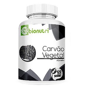 Carvão vegetal Ativo 120 caps 500 Mg - Bionutri