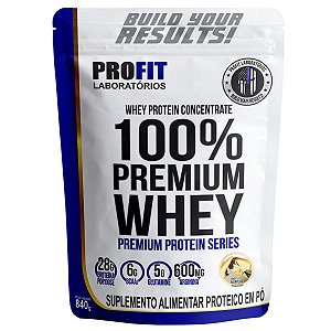 Whey Protein 100% Concentrado Premium Original Baunilha 840g - Profit