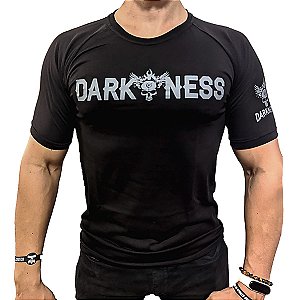 Camiseta DryFit Esportiva M Preto e Cinza - Darkness