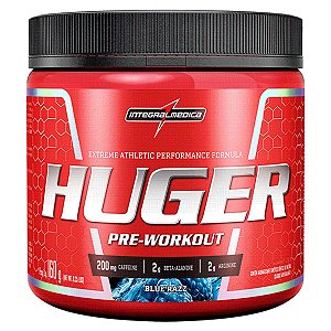 Pre Treino Huger Pre workout Vasodilatador Blue Razz 160g - Integralmedica