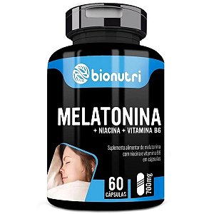 Melatonina Niacina Vitamina B6 60 Caps 500 Mg - Bionutri