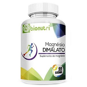 Magnésio Dimalato Concentrado 100% Puro 60 Caps 500 Mg - Bionutri