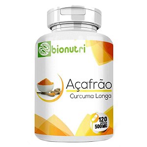 Curcuma Longa Açafrão Da Terra 100% Puro 120 Caps 500 mg - Bionutri