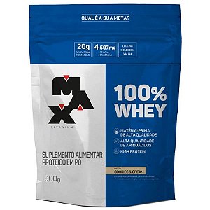 Whey Protein 100% - 900g (Refil) - Cookies & Cream - Max Titanium
