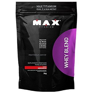Whey Blend Refil - 2kg - Morango - Max Titanium
