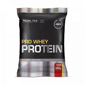 Pro Whey Protein Refil  - 500gr - Morango com Banana - Probiótica